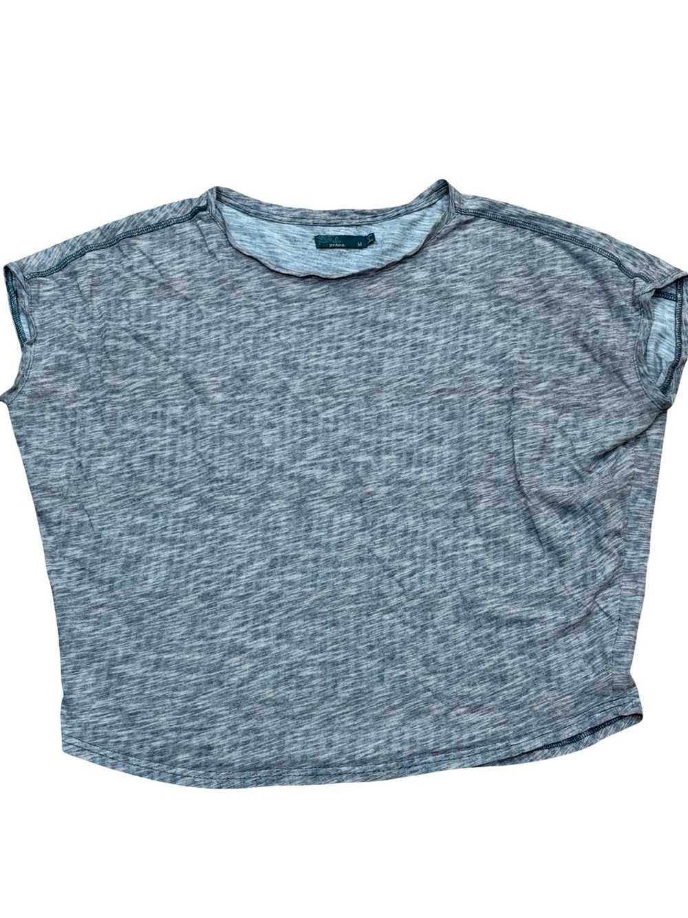 ✨ Prana Heather Blue Gray Relaxed Fit‎ Short Sleeve Top Textured Knit Women’s M
